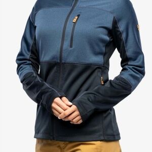 Women’s small Fjallraven Abisko Trail Fleece Hoodie in Dark Navy/Indigo Blue